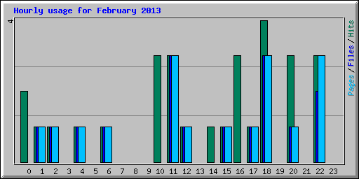 Hourly usage for February 2013