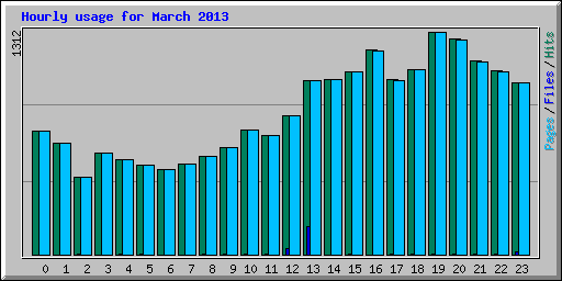 Hourly usage for March 2013