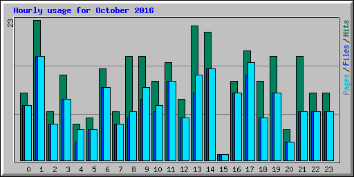 Hourly usage for October 2016