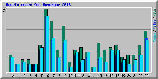 Hourly usage for November 2016