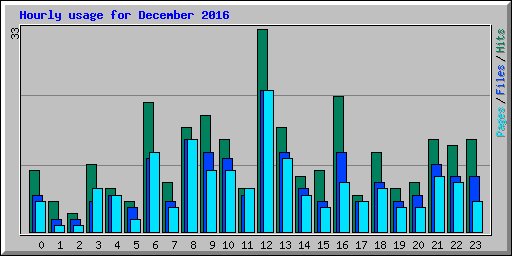 Hourly usage for December 2016