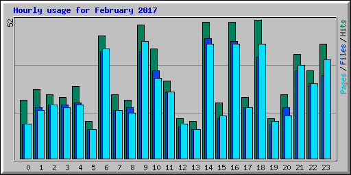 Hourly usage for February 2017