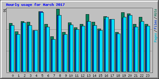 Hourly usage for March 2017