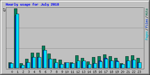 Hourly usage for July 2018