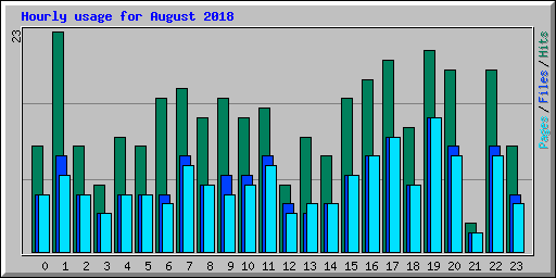 Hourly usage for August 2018